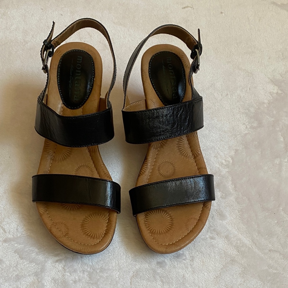MONTANA ARTISAN CRAFTED Black Leather Sandals